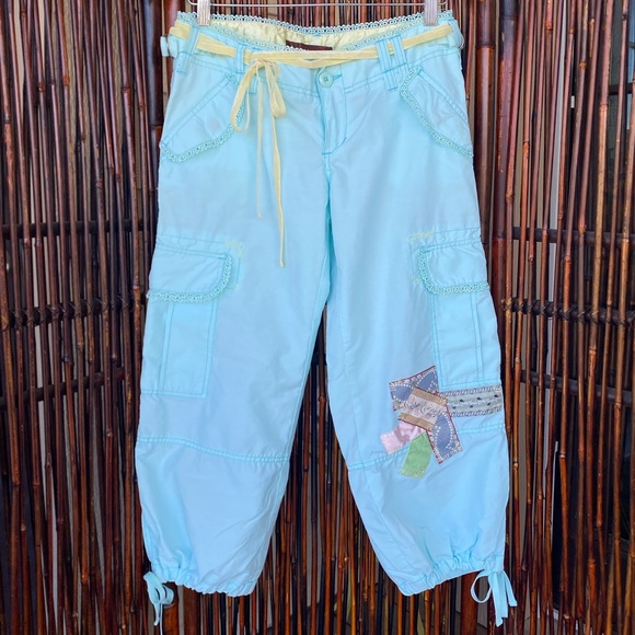 NWOT Miss Me Mint Patched Crop Pants - Picture 3 of 16
